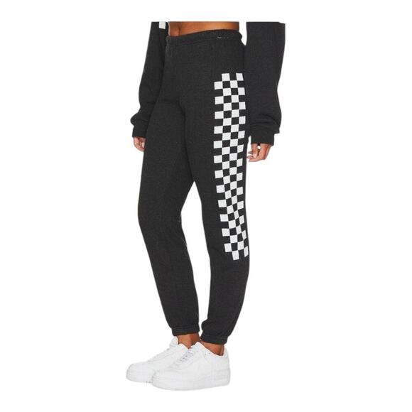 Aviator Natiom Womens Black/White Checkered Leg Sweatpants/ Joggers | PRELOVED - Picture 3 of 16